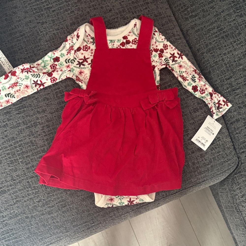 Carter's Red and White Floral One Piece